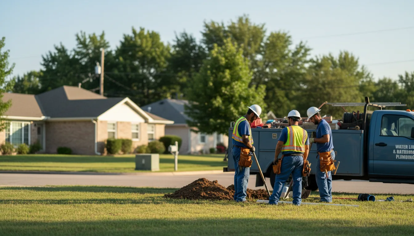 Residential water line and bathroom plumbing service in Oden, MI